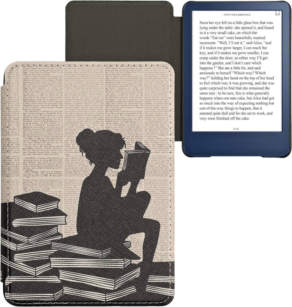 Pouzdro KW Mobile - Girl And Books - KW5998913 - pro Amazon Kindle 2022 - vícebarevné