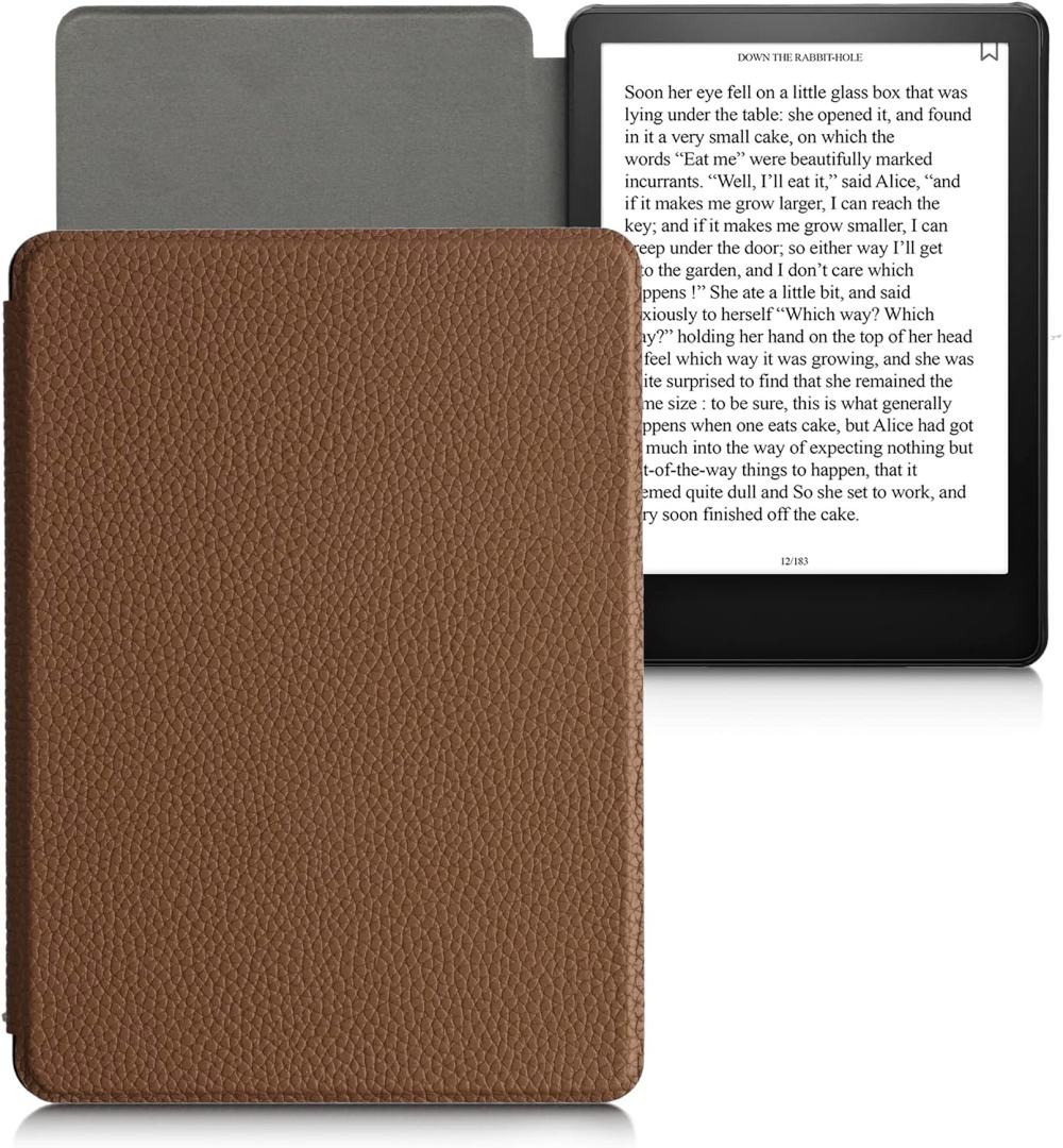 Pouzdro KW Mobile (Kalibri) - Real Leather - KA5781205 - pro Amazon Kindle Paperwhite 5 (2021) - hnědá kůže