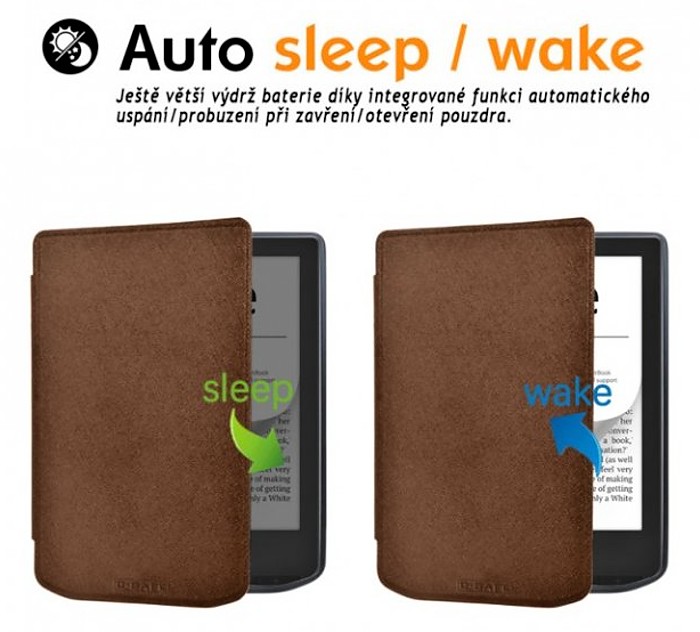 Pouzdro B-SAFE LOCK 3506, obal na Pocketbook 629 Verse / 634 Verse Pro - magnetické zavírání, AutoSleep, hnědé