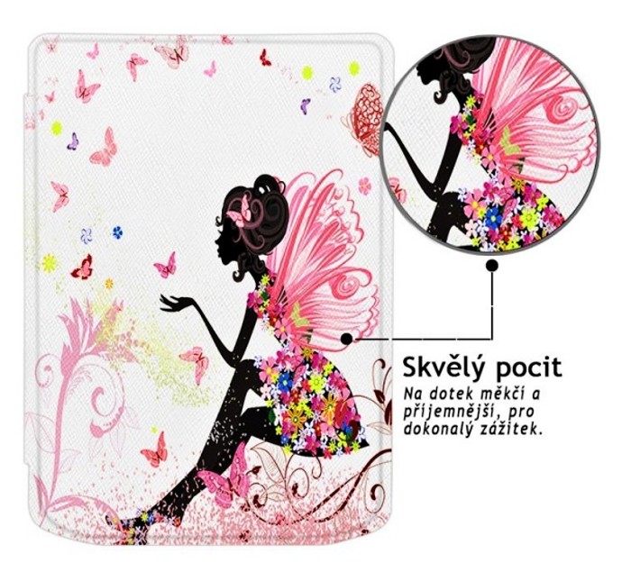 Pouzdro B-SAFE LOCK 3513, obal na Pocketbook 629 Verse / 634 Verse Pro - magnetické zavírání, AutoSleep, motiv Fairy
