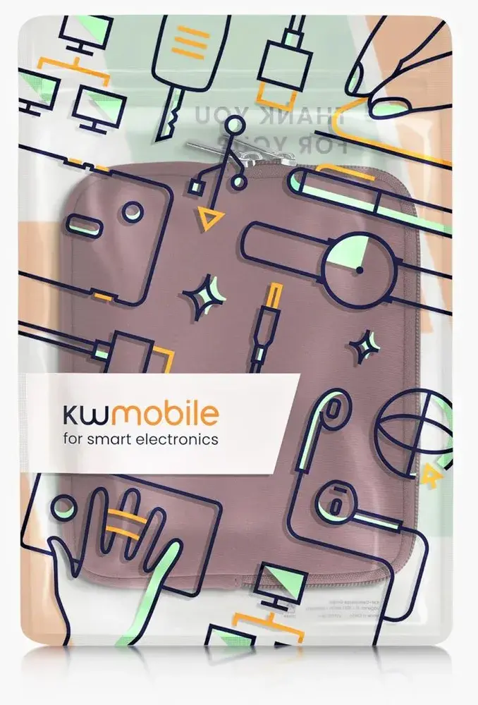 Pouzdro KW Mobile Neoprene Zipper - KW57397151 - Univerzální pouzdro pro čtečky 6-7" - vínové