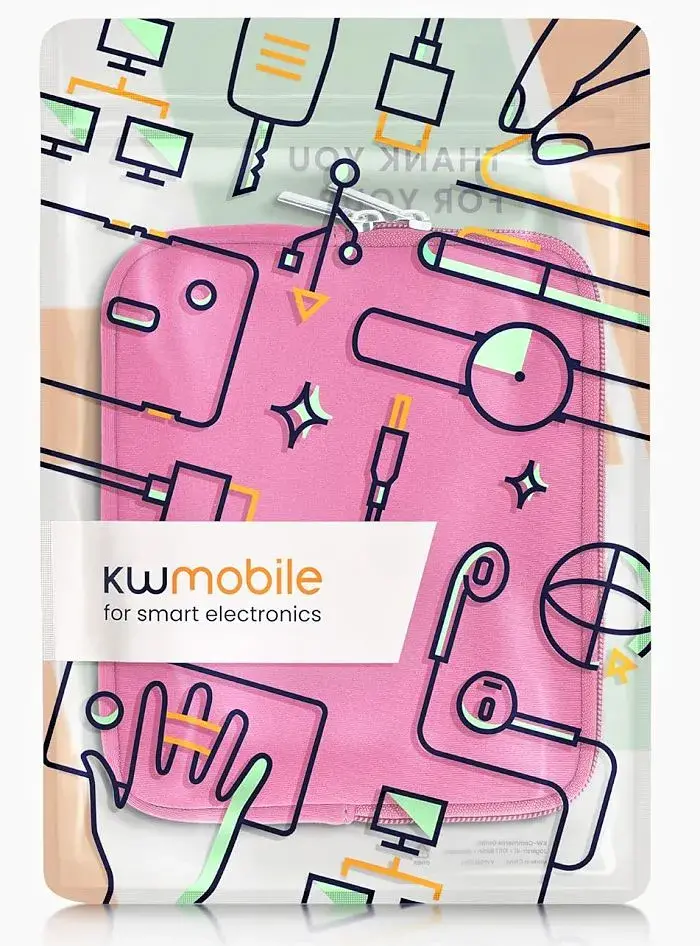 Pouzdro KW Mobile Neoprene Zipper - KW5739777 - Univerzální pouzdro pro čtečky 6-7" - růžové