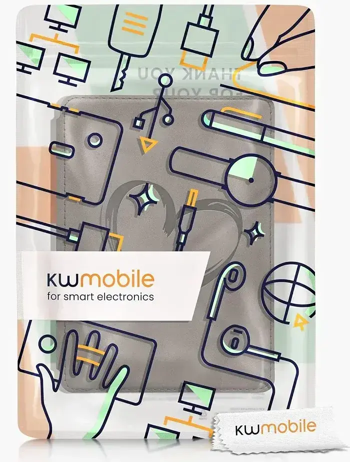 Pouzdro KW Mobile - Origami Nubuk Brushed Heart - KW6005701 - pro Amazon Kindle Paperwhite 5 (2021) - šedé