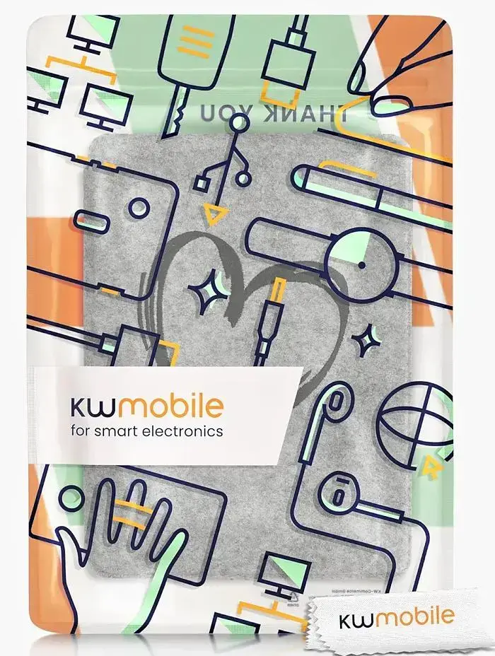 Pouzdro KW Mobile Felt Brushed Heart - KW5626005 - pro Amazon Kindle Paperwhite 5 (2021) - světle šedé