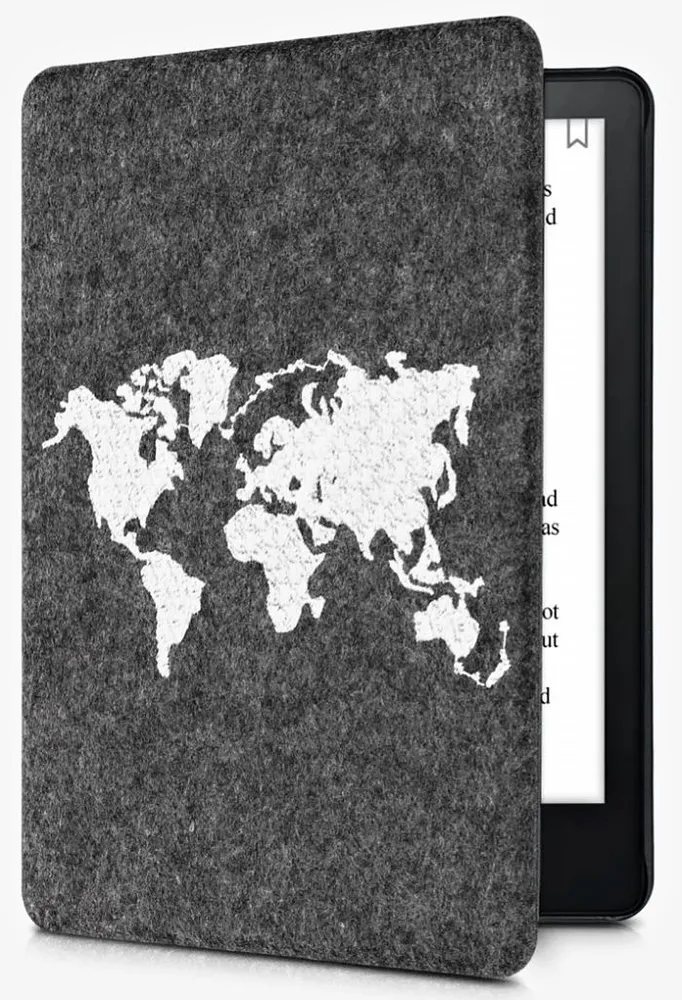 Pouzdro KW Mobile Felt Travel Outline - KW5626008 - pro Amazon Kindle Paperwhite 5 (2021) - tmavě šedé