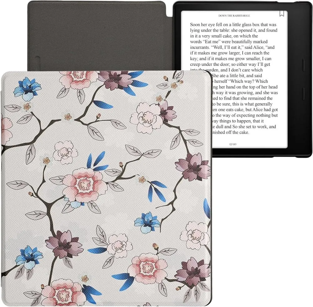 Pouzdro KW Mobile - Flower Leaf - KW4941742 - pro Amazon Kindle Oasis 2 / 3 - vícebarevné