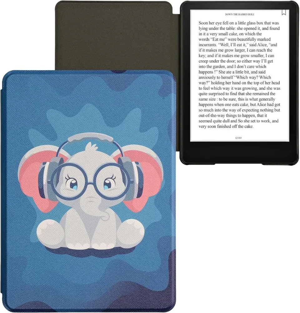 Pouzdro KW Mobile - Cute Elephant - KW6103303 - pro Amazon Kindle Paperwhite 5 (2021) - vícebarevné