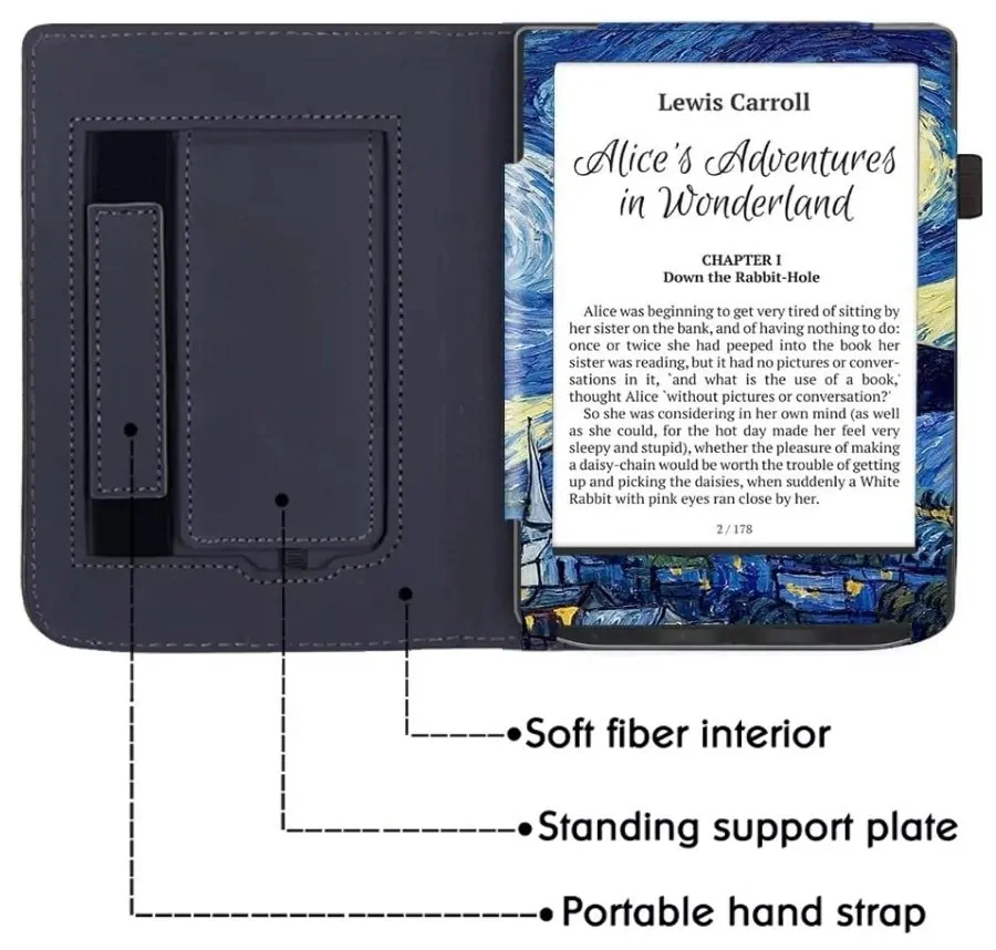 ARMORI Holder T048 - pouzdro se stojánkem pro Pocketbook 629/634 Verse (Pro) - motiv Gogh, magnet, AutoSleep