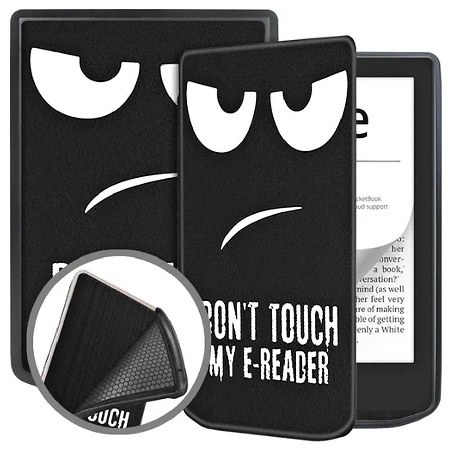 Armori Trimer T062, pouzdro pro Pocketbook 629 Verse / 634 Verse Pro - magnetické zavírání, AutoSleep, motiv Dont Touch