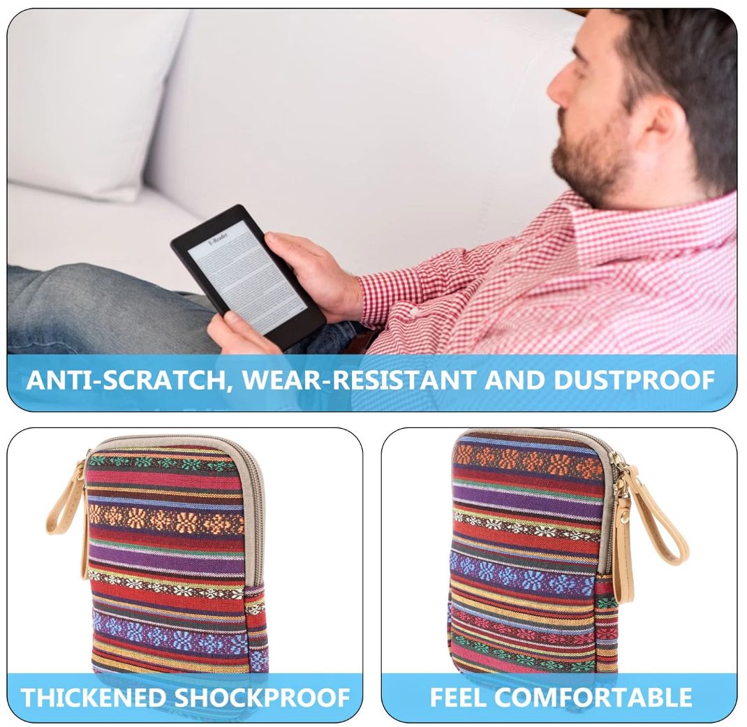 ARMORI Zipper Z080 - motiv Dark Strips - Univerzální pouzdro pro čtečky 6" - textilní, zip