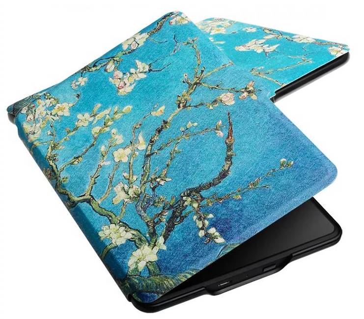 Armori Trimer T093, pouzdro pro Amazon Kindle 4/5 - magnetické zavírání, motiv Blue Garden