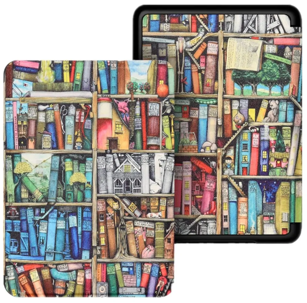 Armori Trimer T111, pouzdro pro Amazon Kindle Paperwhite 1/2/3 - magnetické zavírání, AutoSleep, motiv Elder Library