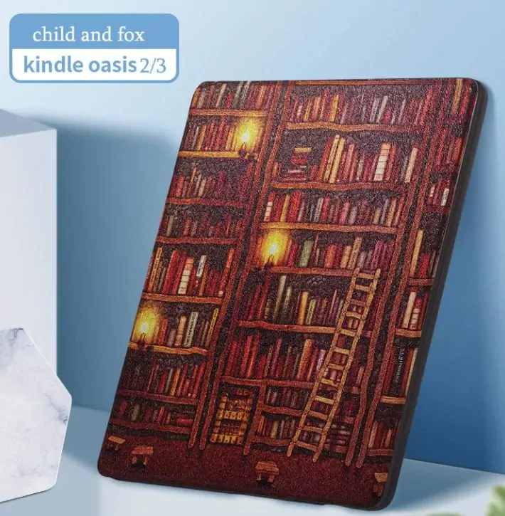 Armori Trimer T153, pouzdro pro Amazon Kindle Oasis 2/3 - magnetické zavírání, AutoSleep, motiv Library