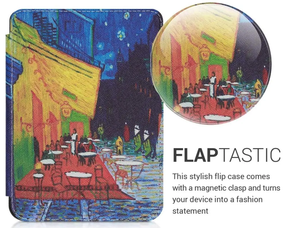 Armori Trimer T185, pouzdro pro Pocketbook 616/617/618/627/628/632/633 - magnetické zavírání, AutoSleep, motiv Gogh Street