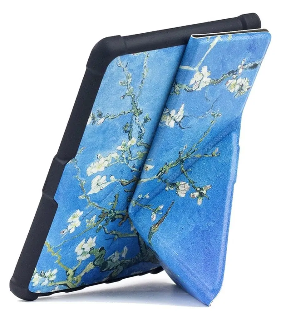 ARMORI STANDER S194, pouzdro se stojánkem Origami pro Pocketbook 743 G/C/K3 (InkPad4, Color 2, Color 3) - motiv Blue Garden