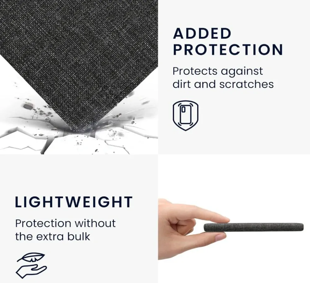 Pouzdro KW Mobile - Fabric Grey - KW5971719 - pro Amazon Kindle Oasis 2/3 - šedé