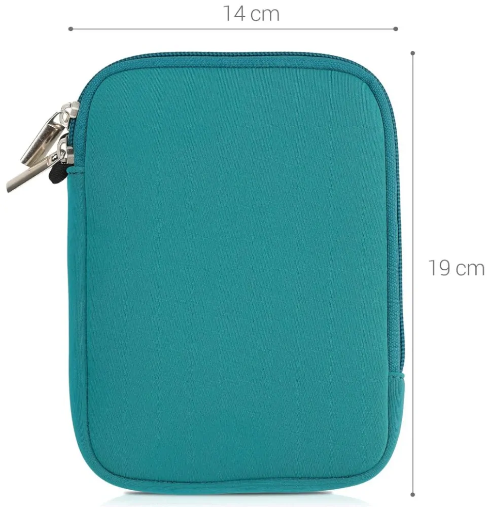 Pouzdro KW Mobile Neoprene Zipper - KW5033478 - Univerzální pouzdro pro čtečky 6" - tyrkysové