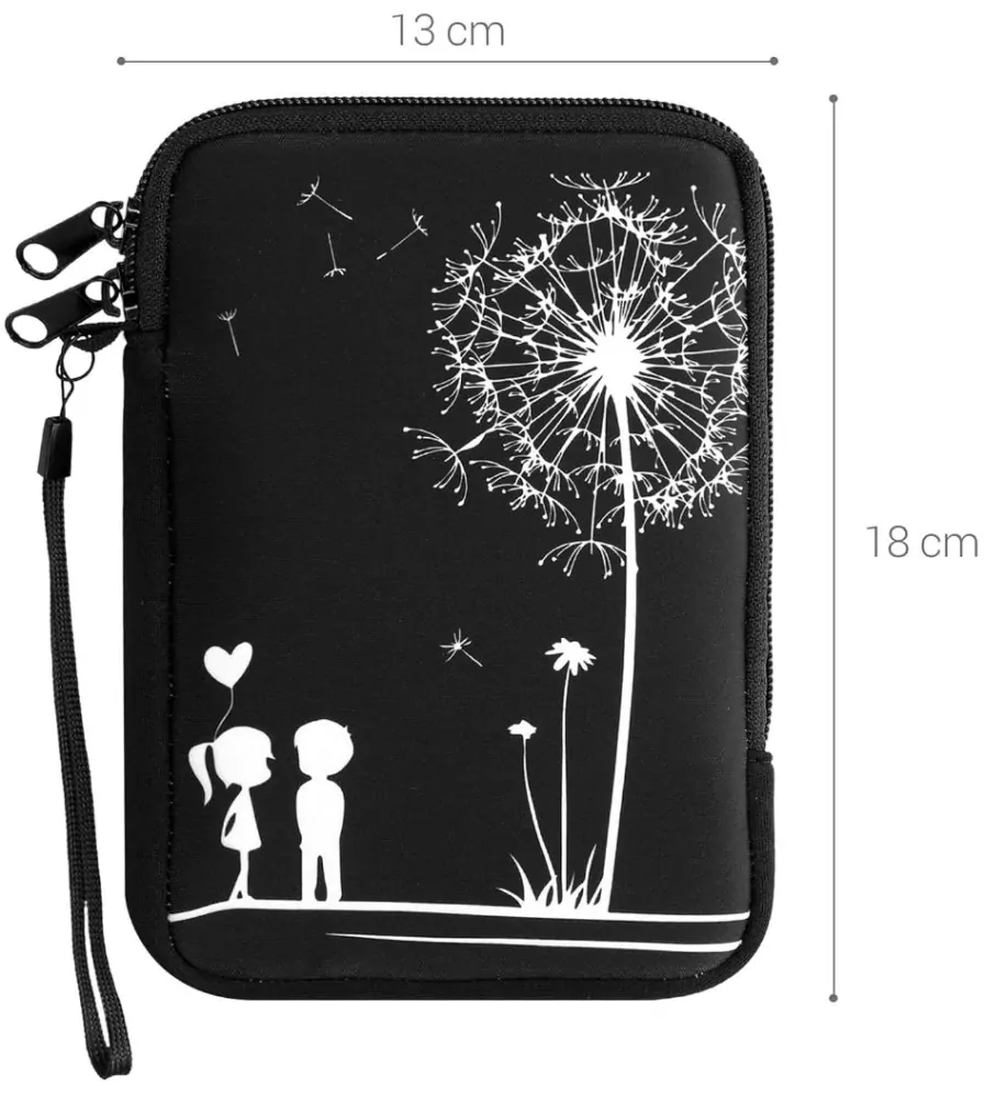 Pouzdro KW Mobile Dandelion Love - KW5033506 - Univerzální pouzdro pro čtečky 6" - černé