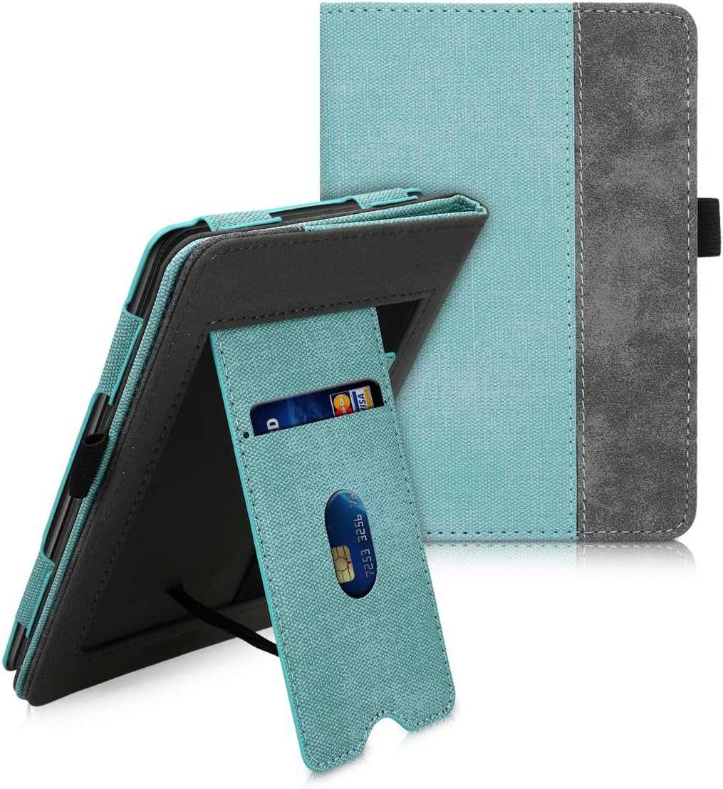 Pouzdro KW Mobile Double Leather - KW5021701 - pro Amazon Kindle Paperwhite 1/2/3 - barva grey, mint