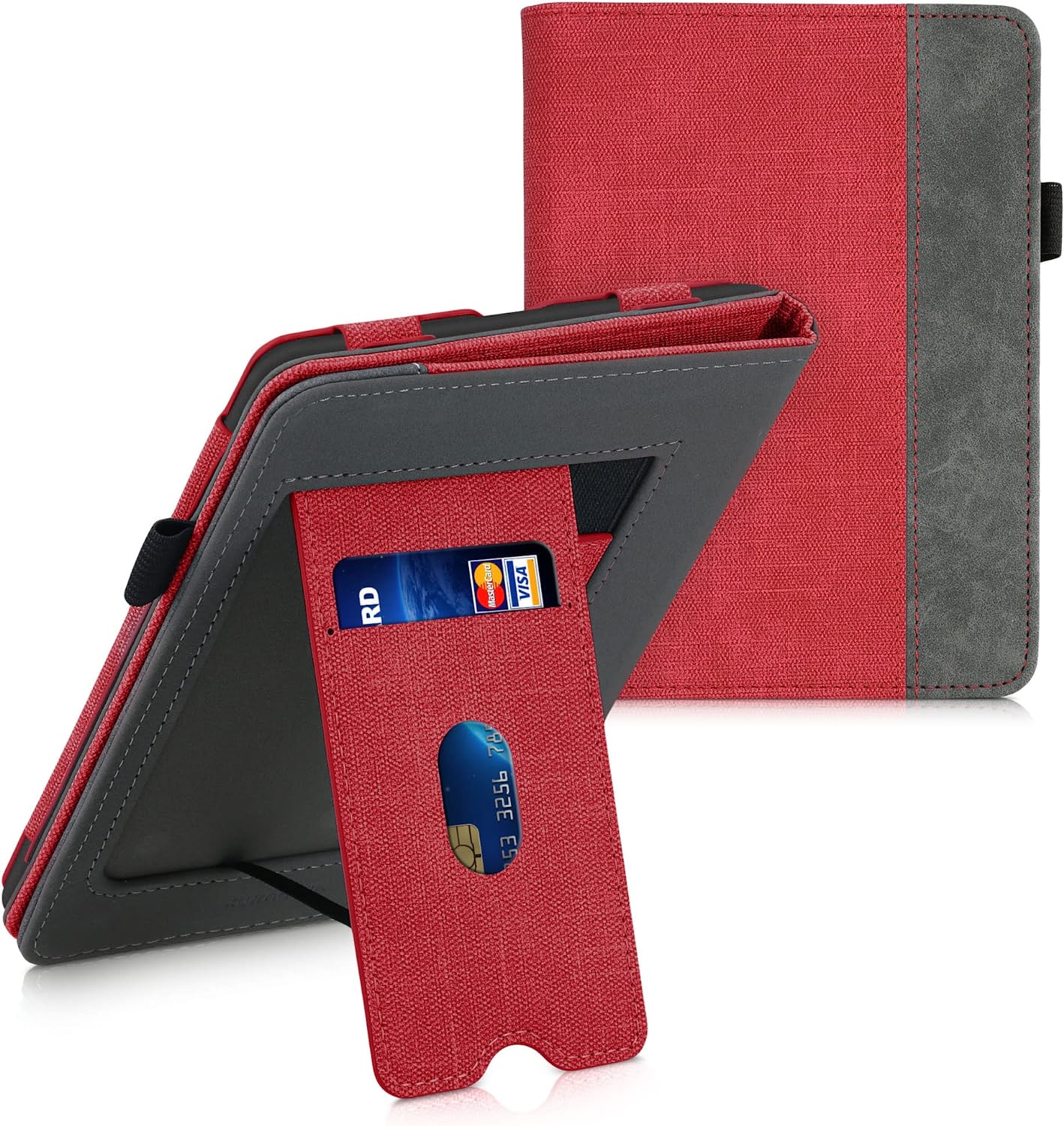 Pouzdro KW Mobile Double Leather - KW5626102 - pro Amazon Kindle Paperwhite 5 (2021) - grey, red