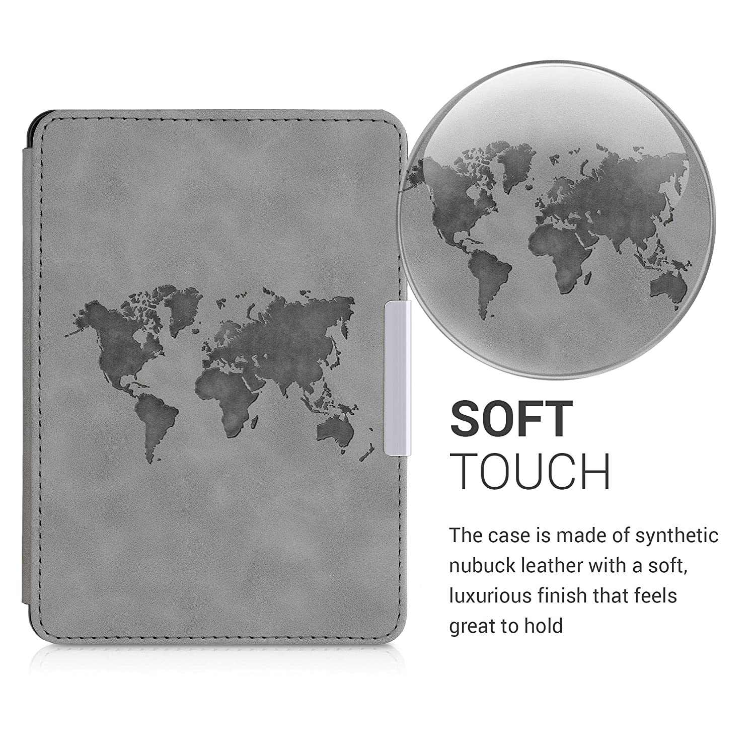 Pouzdro KW Mobile - Travel Outline - KW4897513 - pro Amazon Kindle Paperwhite 4 (2018) - šedé