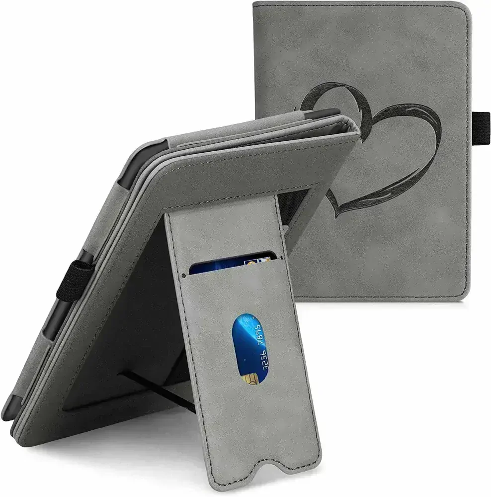 Pouzdro KW Mobile - Brushed Heart - KW5567501 - pro Amazon Kindle Paperwhite 1/2/3 - šedé