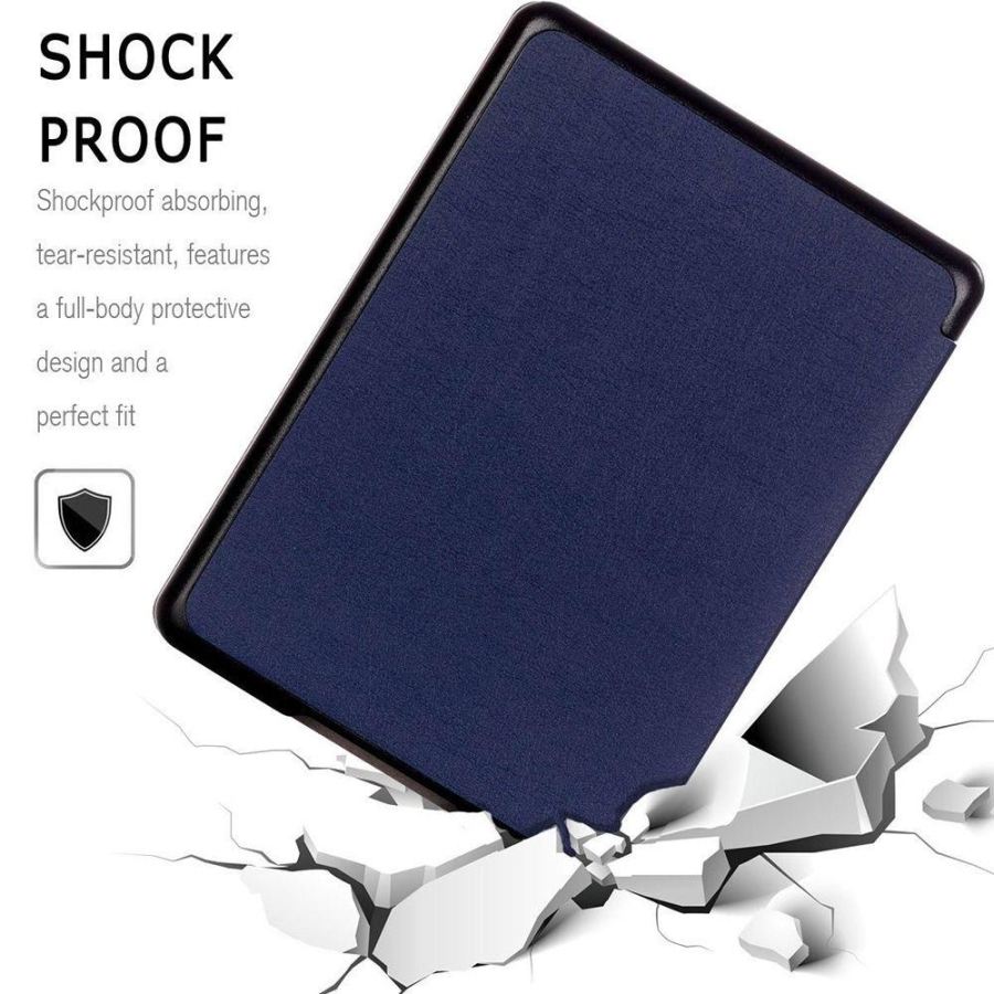 Pouzdro Origami Durable Lock pro Pocketbook 614 / 615 / 624 / 625 / 626 - tmavě modré, stojánek, magnet