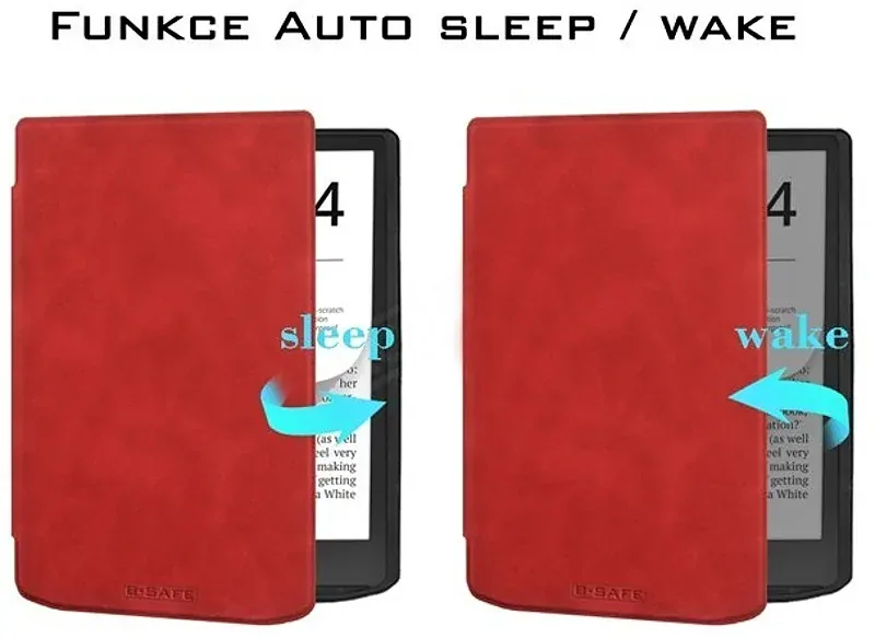Pouzdro B-SAFE LOCK 3478, obal na Pocketbook 743G InkPad 4 a Pocketbook 743C InkPad Color 2 - červené, magnetické zavírání, AutoSleep