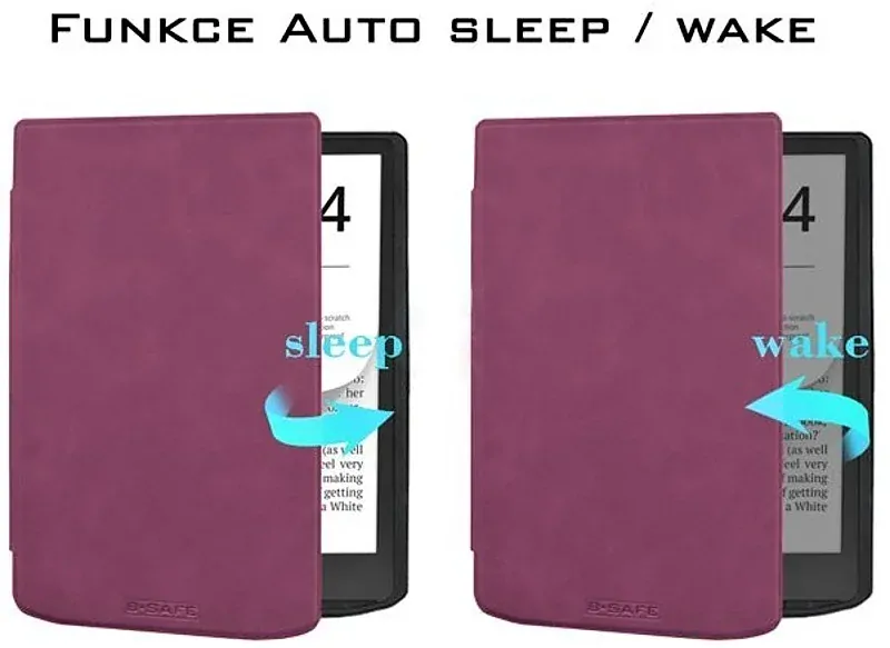 Pouzdro B-SAFE LOCK 3479, obal na Pocketbook 743G InkPad 4 a Pocketbook 743C InkPad Color 2 - fialové, magnetické zavírání, AutoSleep