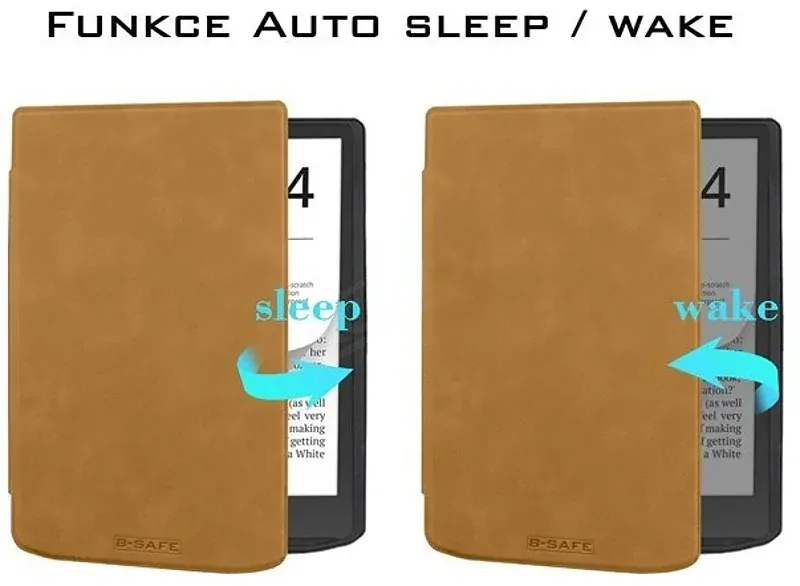 Pouzdro B-SAFE LOCK 3481, obal na Pocketbook 743G InkPad 4 a Pocketbook 743C InkPad Color 2 - zlaté, magnetické zavírání, AutoSleep