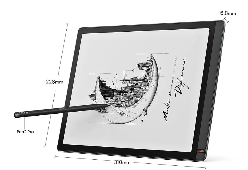 ONYX BOOX TAB X, 13,3", 128 GB, podsvícená, Bluetooth, Android 11, E-ink displej, WiFi - černý