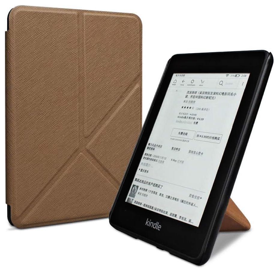 Origami Durable Lock OR43 - pouzdro pro Amazon Kindle Paperwhite 1 / 2 / 3, magnet, stojánek - hnědé