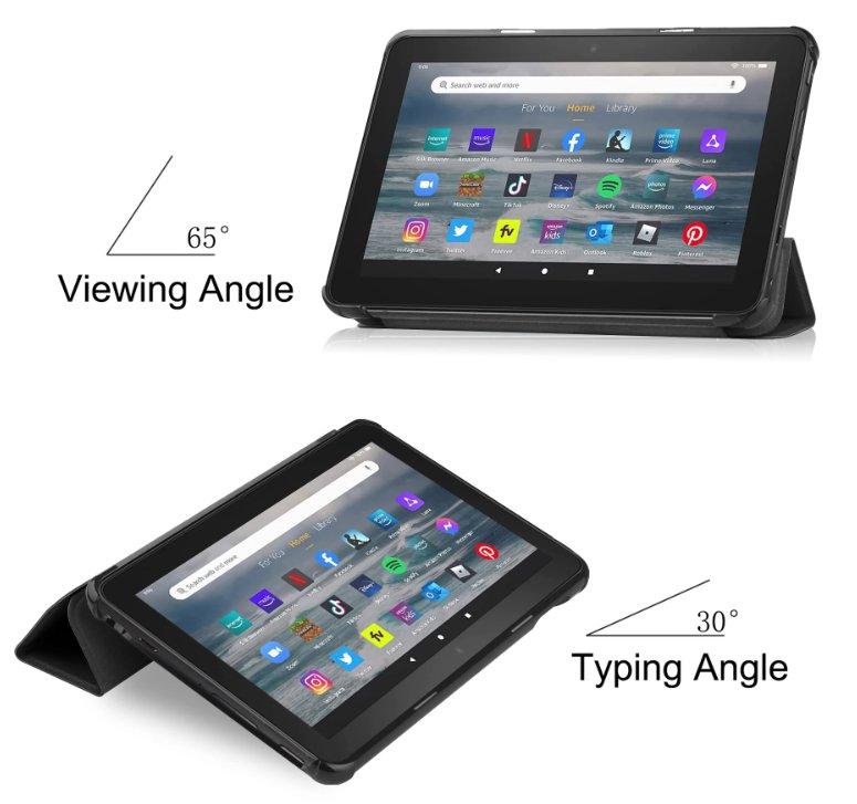 Durable Lock DLS-205 - pouzdro se stojánkem pro Amazon Kindle Fire 7 - černé (2022, 12. gen.)