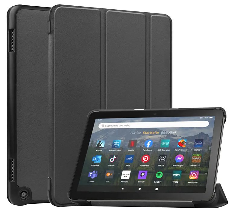 Durable Lock DLS-206 - pouzdro se stojánkem pro Amazon Kindle Fire HD 8 - černé (10.gen, 12.gen.)