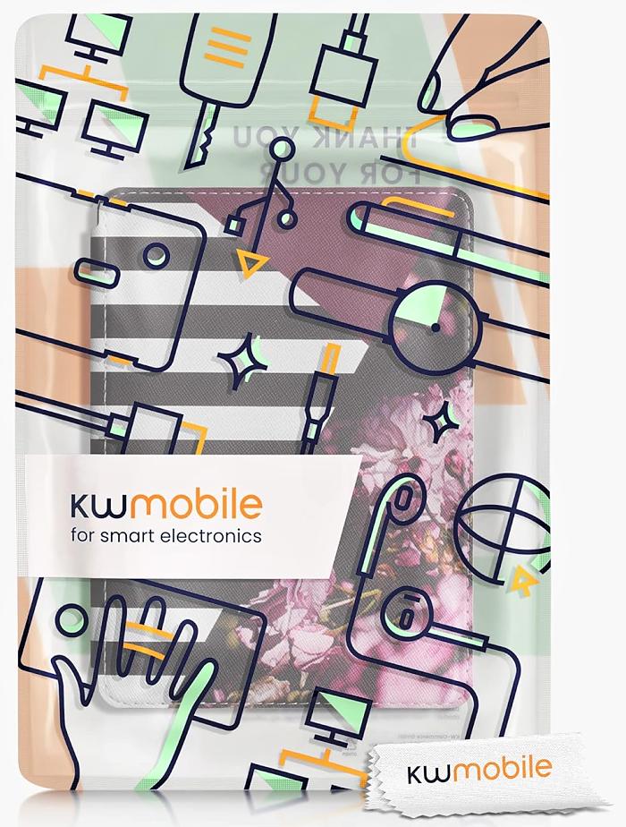 Pouzdro KW Mobile - Flowers & Stripes - KW5625662 - pro Amazon Kindle Paperwhite 5 (2021) - vícebarevné