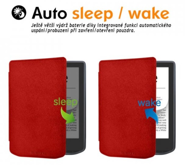 Pouzdro B-SAFE LOCK 3508, obal na Pocketbook 629 Verse / 634 Verse Pro - magnetické zavírání, AutoSleep, červené