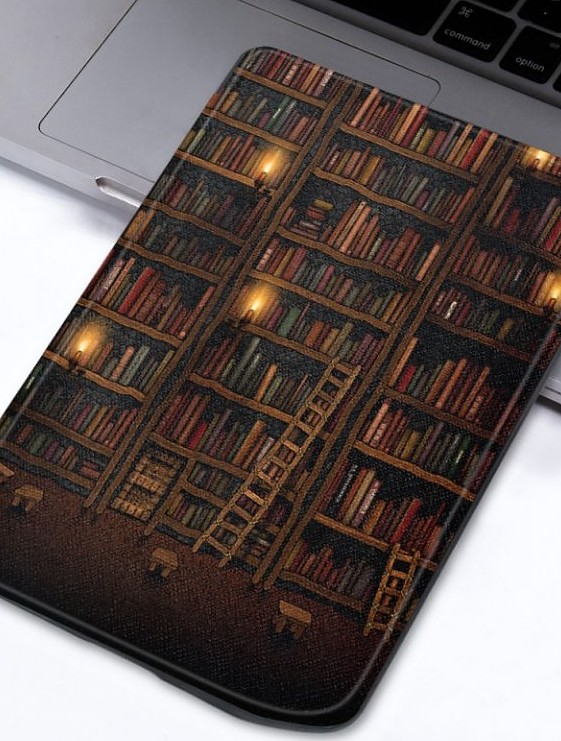 Pouzdro B-SAFE LOCK 3515, obal na Pocketbook 629 Verse / 634 Verse Pro - magnetické zavírání, AutoSleep, motiv Library