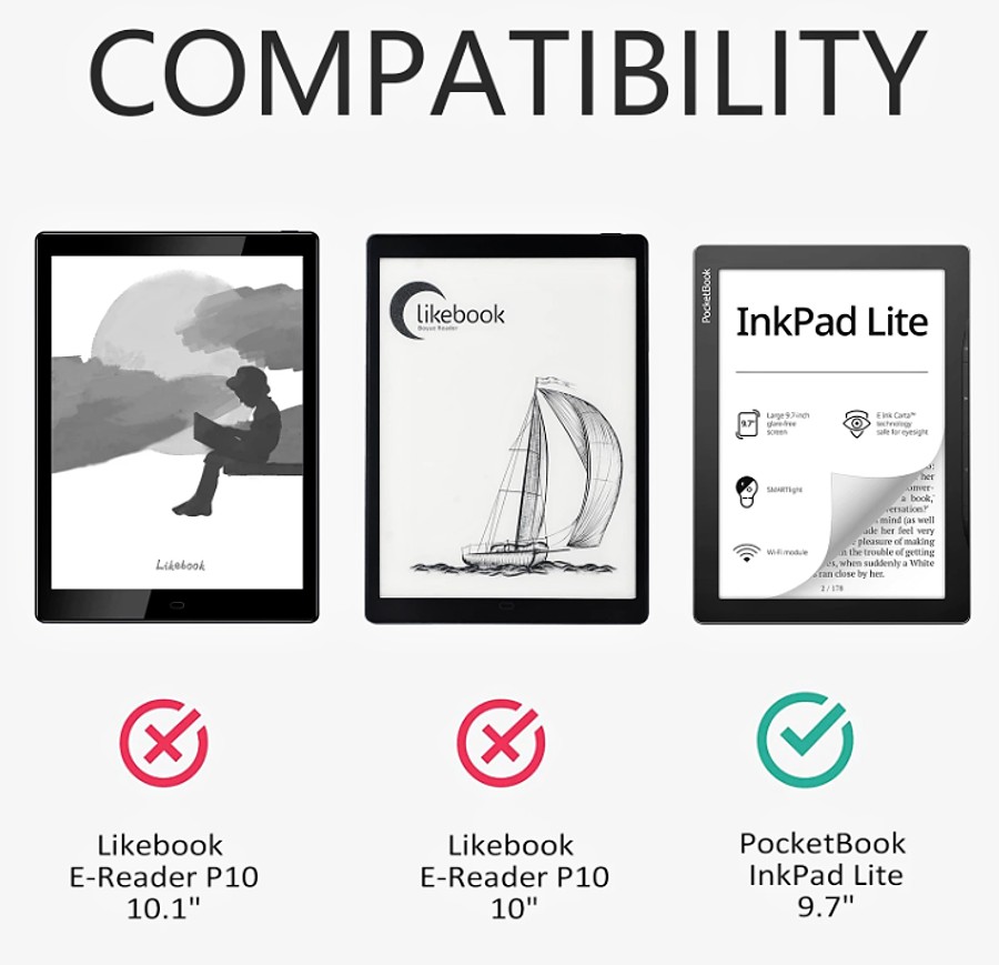 FORTRESS FT174 - Obal na čtečku Pocketbook 970 InkPad Lite - černé, magnet