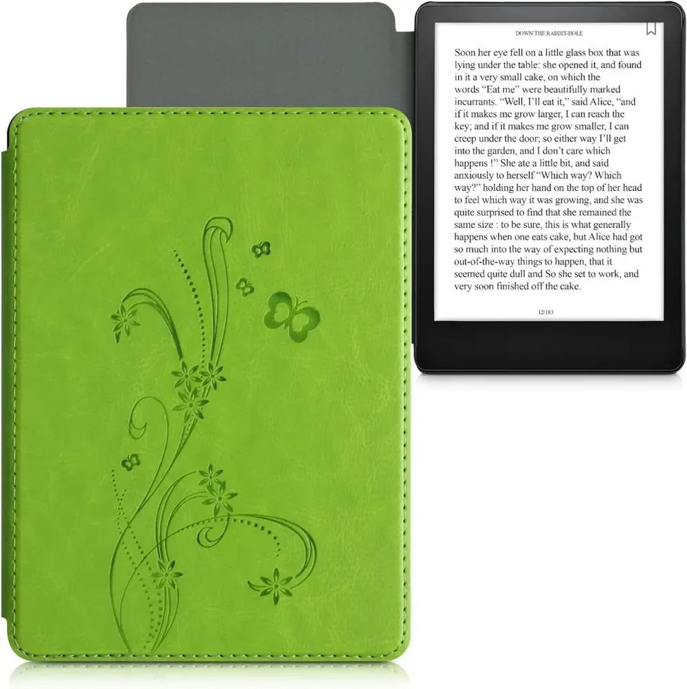 Pouzdro KW Mobile - Butterfly Tendril - KW5625642 - pro Amazon Kindle Paperwhite 5 (2021) - zelené