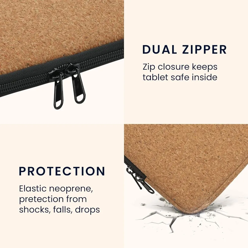 Pouzdro KW Mobile Cork Zipper - KW5901424 - Univerzální pouzdro pro čtečky 6-7" - hnědé