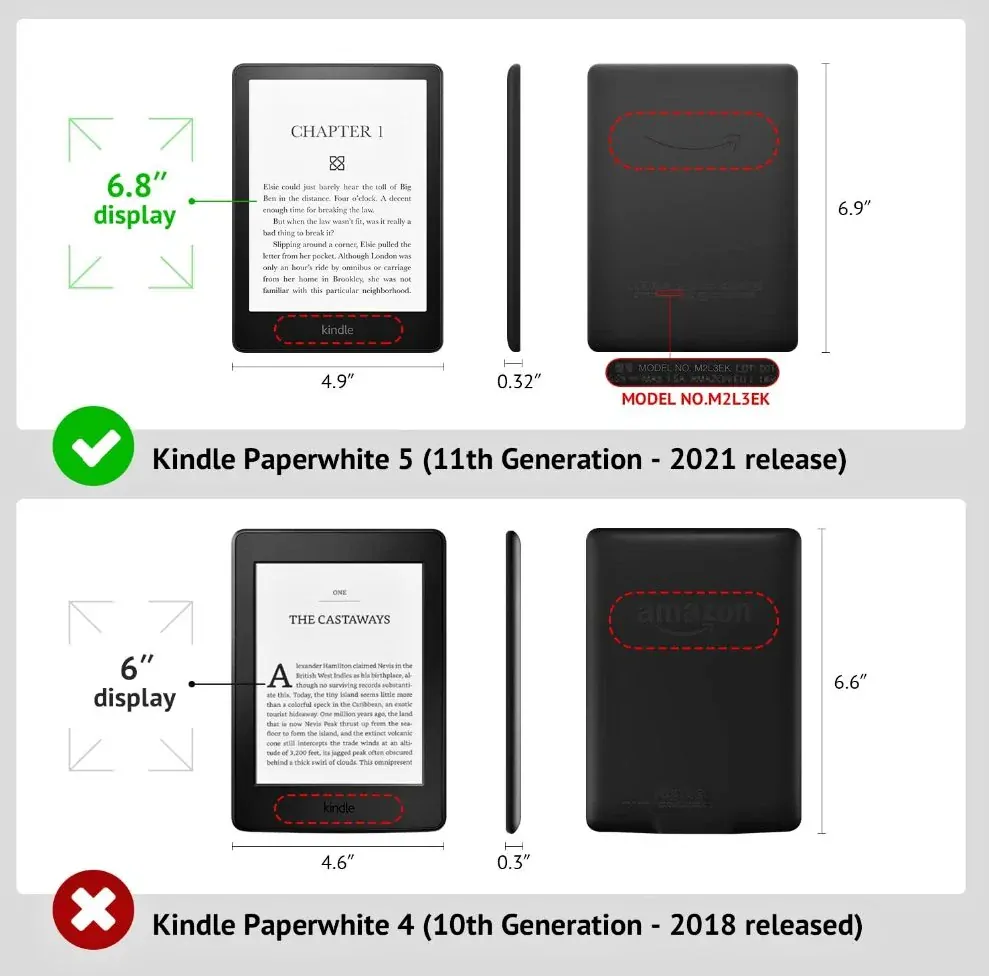 Fortress FT4027 Premium - pouzdro se stojánkem pro Amazon Kindle Paperwhite 5 (2021) - tmavě modré/šedé, magnet, AutoSleep