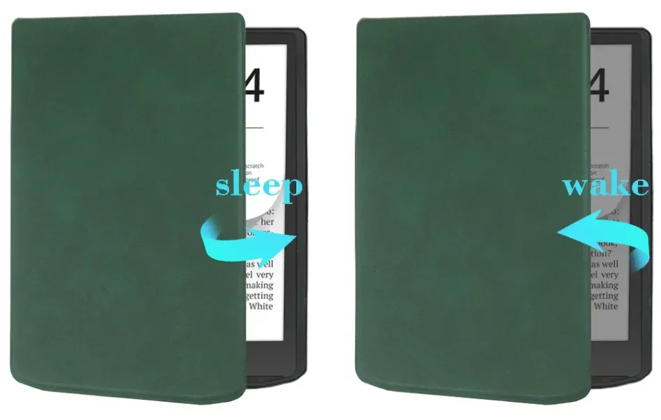 Pouzdro Durable Lock DL4045, obal na Pocketbook 743G InkPad 4 a Pocketbook 743C InkPad Color (2/3) - zelené, magnetické zavírání, AutoSleep