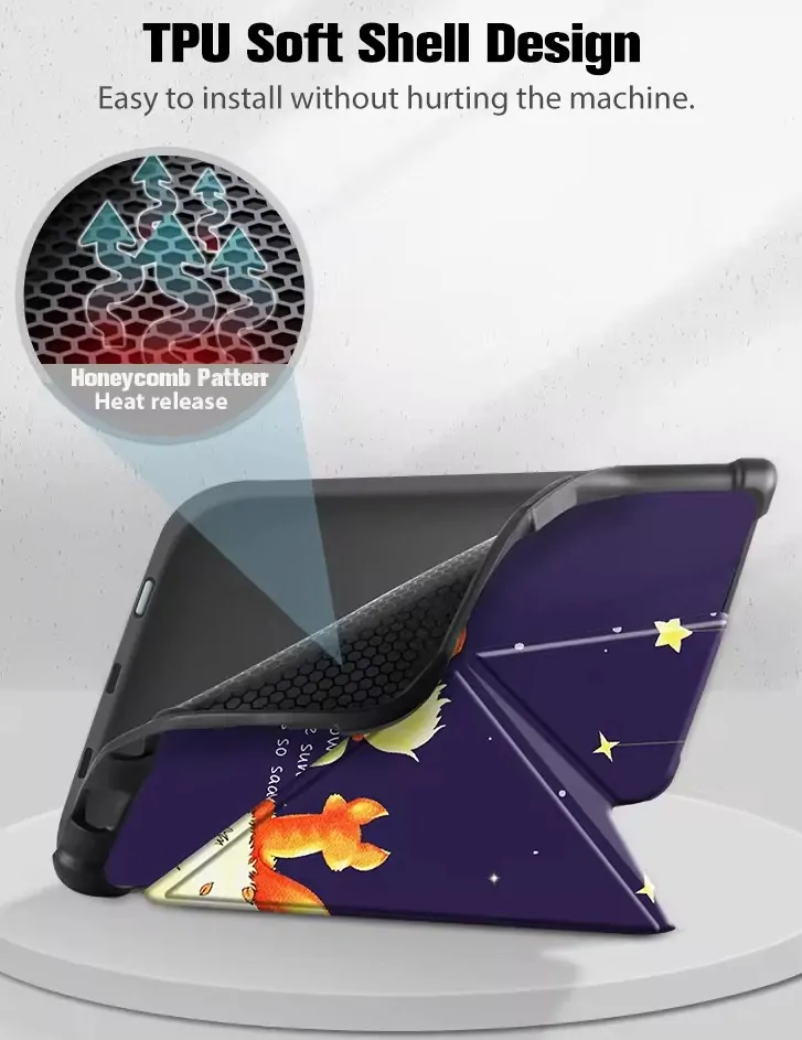 Origami Durable Lock ODL-106 pouzdro pro Pocketbook 616 / 617 / 618 / 627 / 628 / 632 / 633 - motiv Little Prince, stojánek, magnet