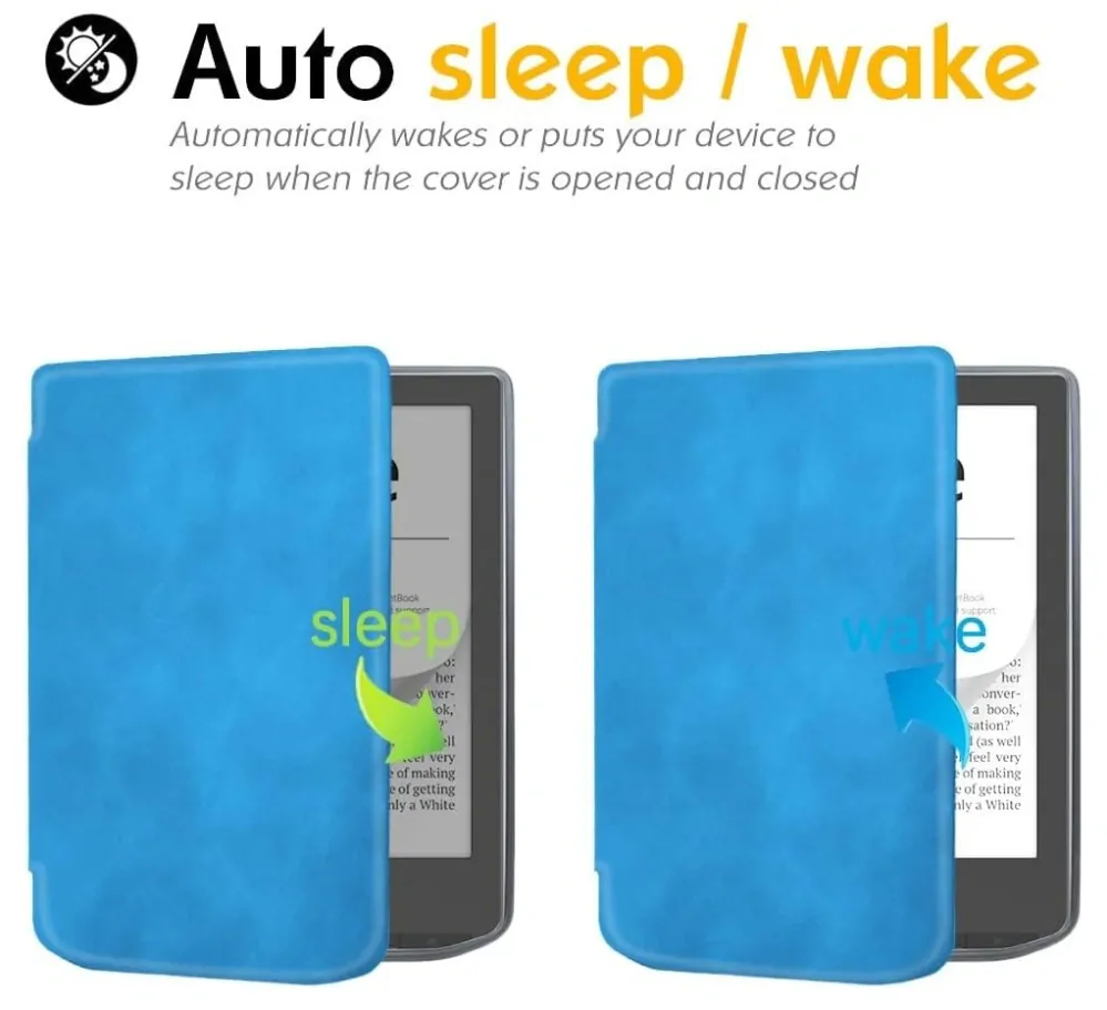 Armori Trimer T056, pouzdro pro Pocketbook 629 Verse / 634 Verse Pro - magnetické zavírání, AutoSleep, světle modré