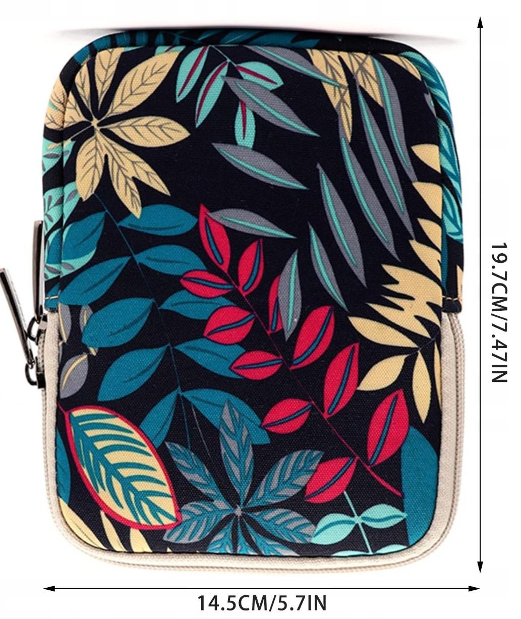 ARMORI Zipper Z064 - motiv Small Leaf - Univerzální pouzdro pro čtečky 6" - textilní, zip