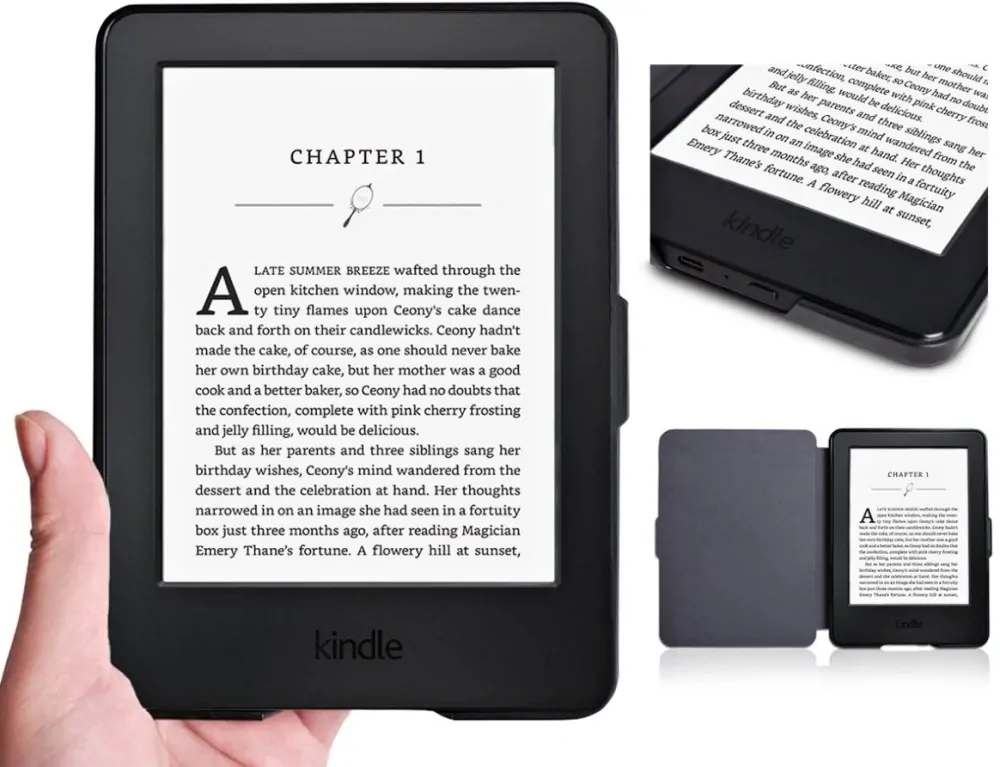 Armori Trimer T120, pouzdro pro Amazon Kindle Paperwhite 1/2/3 - magnetické zavírání, AutoSleep, motiv Paris