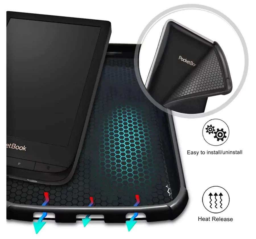 Armori Trimer T185, pouzdro pro Pocketbook 616/617/618/627/628/632/633 - magnetické zavírání, AutoSleep, motiv Gogh Street