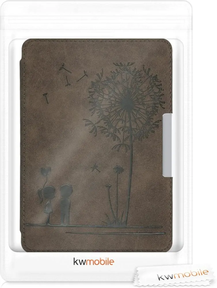 Pouzdro KW Mobile Felt Dandelion Love - KW5492403 - pro Amazon Kindle Paperwhite 4 (2018) - hnědé