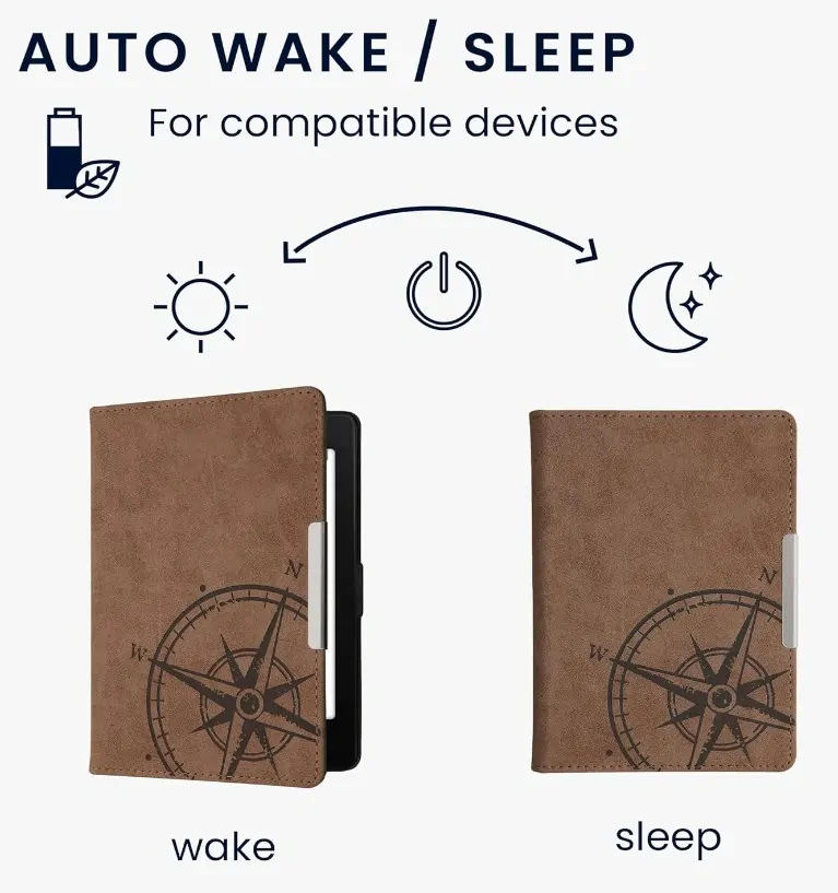 Pouzdro KW Mobile - Navigational Compass - KW5492401 - pro Amazon Kindle Paperwhite 4 (2018) - hnědé