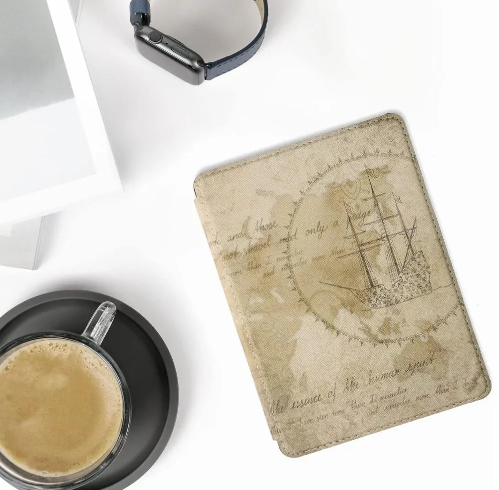 Pouzdro KW Mobile - Travel Vintage - KW5781007 - pro Amazon Kindle Paperwhite 5 (2021) - vícebarevné, kapsa na ruku